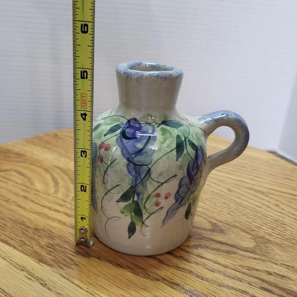 VTG Yesteryears Collection Stoneware Jug Marshall Pottery Wisteria Purple Vine